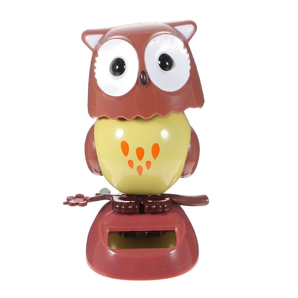 Decor Solar Powered Animal Shaking Head Toy Owl Dancing Doll Swinging Toy Car Ornament Decoration