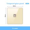 Gold UK 13A Tempered Glass USB Socket Plug,18W Type-C Fast Charging Universal 3pin Dual Power Outlet,Wall LED 2way Light Switch