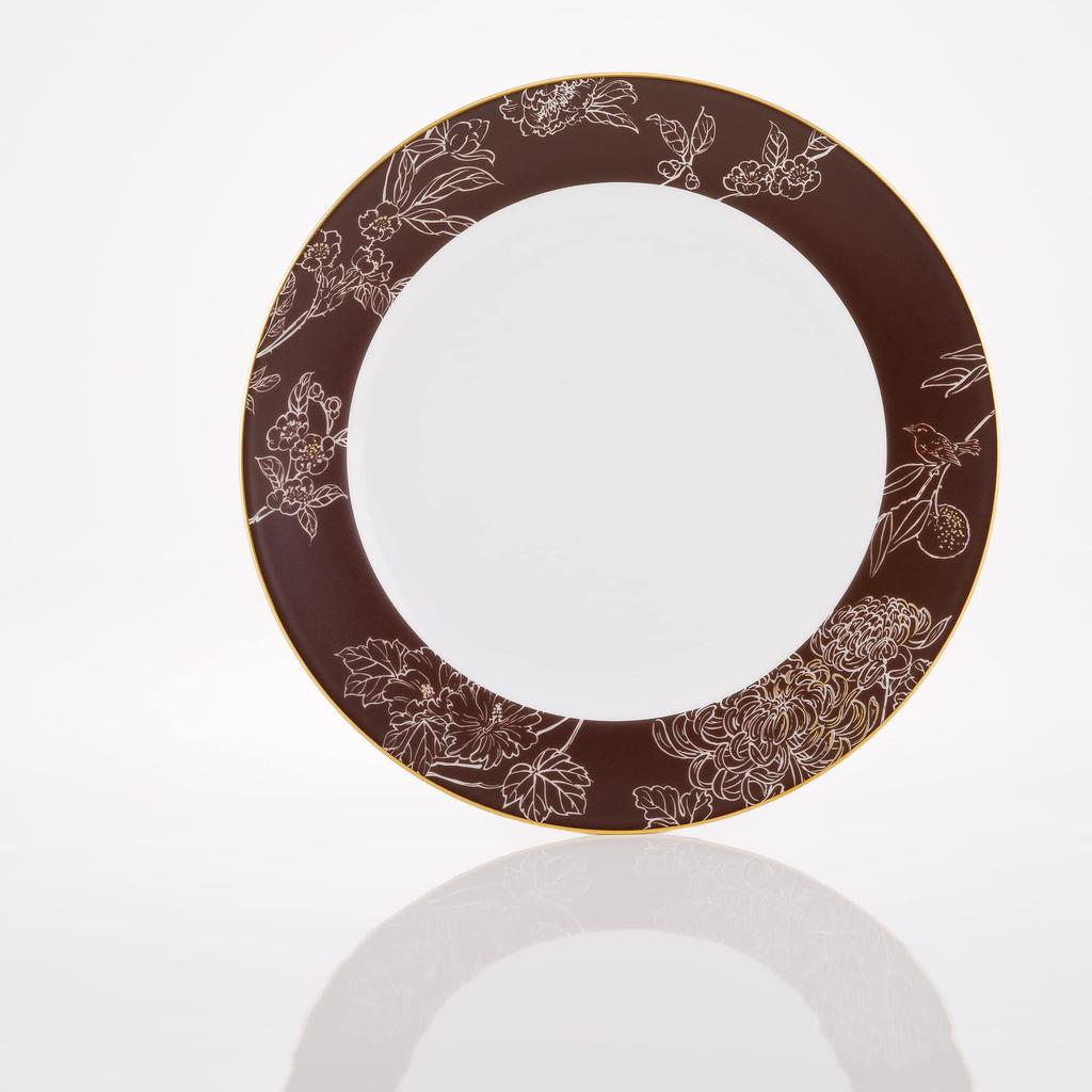 Okura Touen [Okura Touen X Chiso] Silent Garden 23cm Plate, Made In Japan, 2H/C307