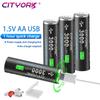 1.5V AA USB Rechargeable Li-ion Battery 3000 mWh USB Charging AA Batteries For MP3 Player Toys Thermometer Remote Control + Cable