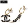 CHANEL 02A Coco Pumps Heel Earrings earring Black / goldUsed