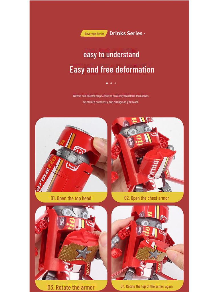 Игрушка-трансформер «Робот из банки для напитков» для детей 3-6 лет: Издание King Kong Coke