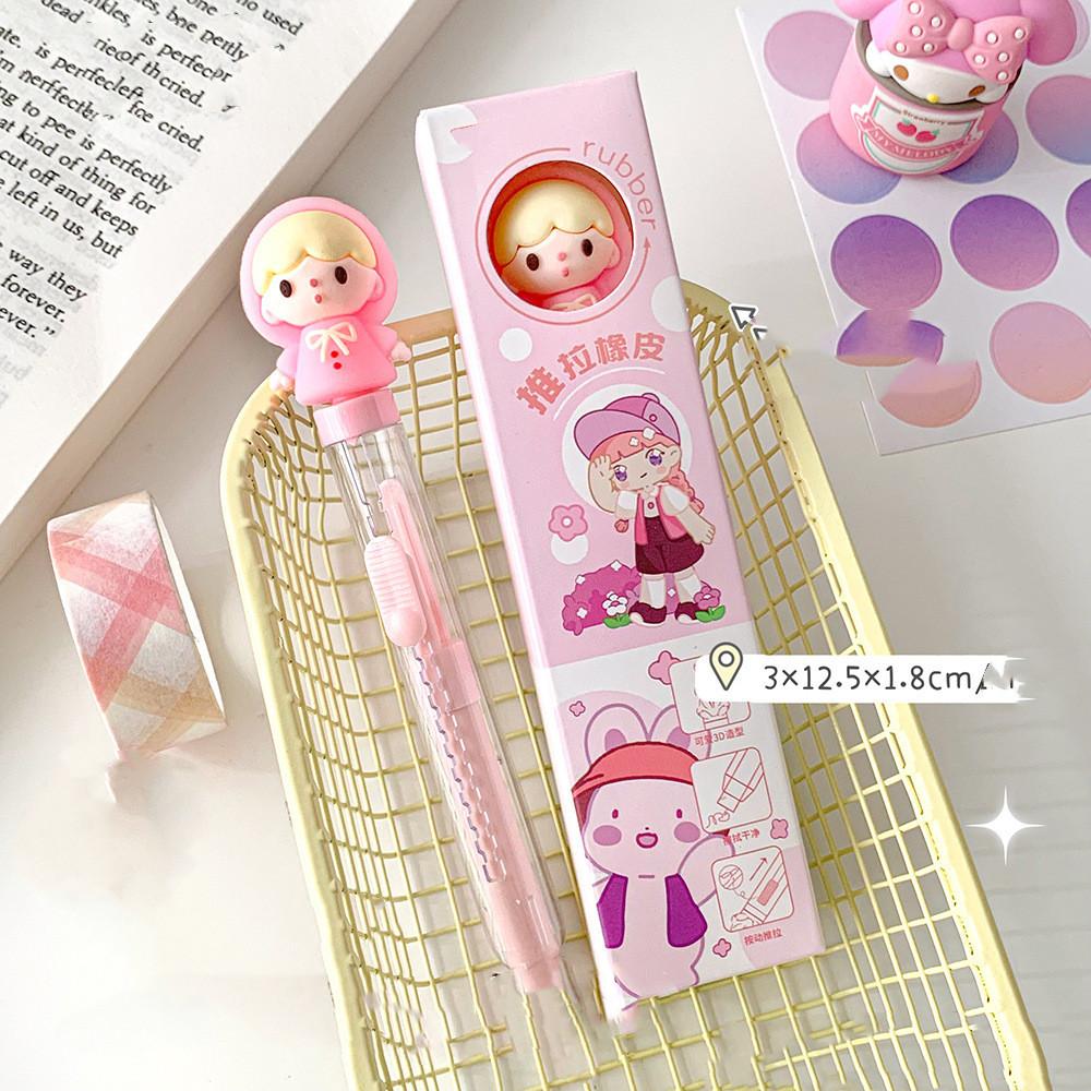 Cute Panda Eraser Cartoon Panda Telescopic Pencil Eraser School Student Stationery Children Funny Erasers