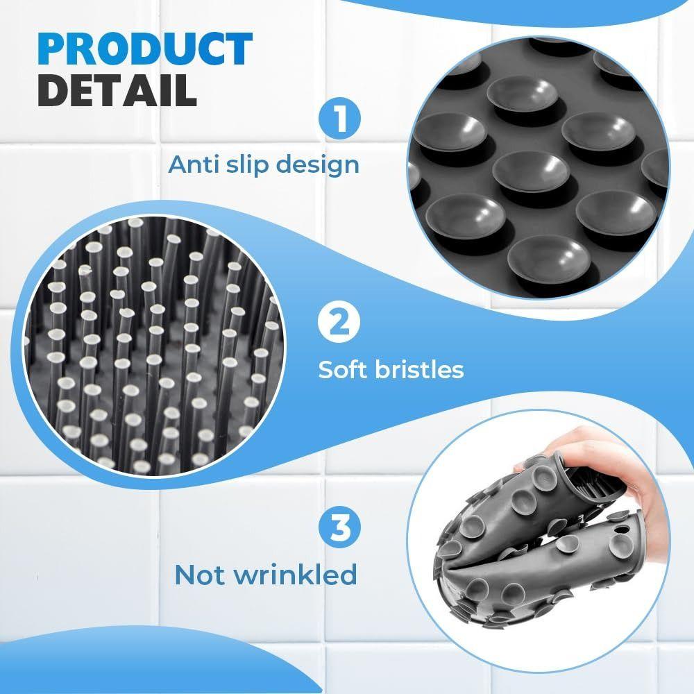Exfoliation Silicone Foot Cleaning Massage Mat Non Slip Foot Scrubber Pad  for Daily Bath Use