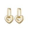 LOVBEAFAS Heart Women's Hoop Earrings Oval Rectangle Hoops Zircon Crystal Geometric Gold Color Elegant Bride Wedding Jewelry