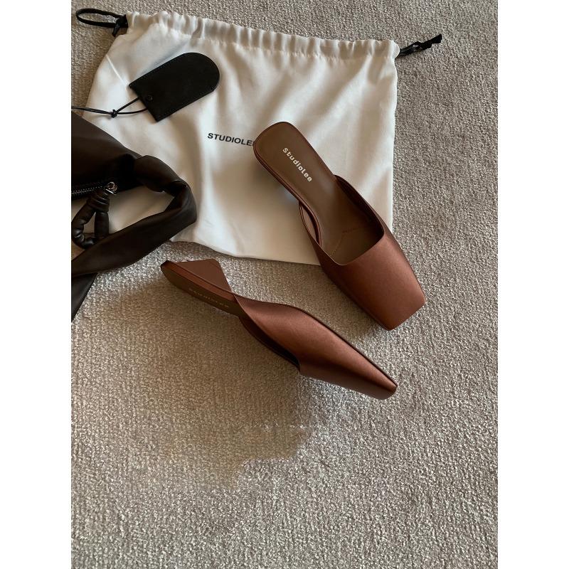 Овчина квадратный носок шелковый треугольный каблук сумка голова тапочки женские летние сандалии высококлассные туфли