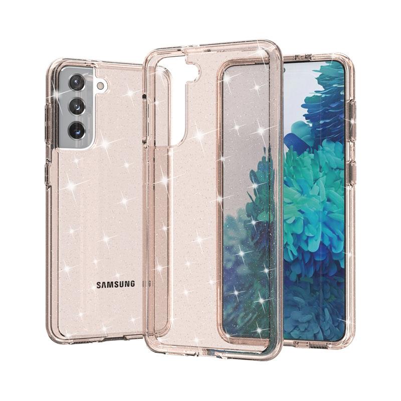 Подходит для Samsung S21 прозрачный чехол для мобильного телефона модный бренд s21 терминатор блестки два в одном противоударный защитный чехол оптом
