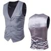 Men's Slim Korean Style Solid Color Groomsmen Vest XF001, Multi-Size Options