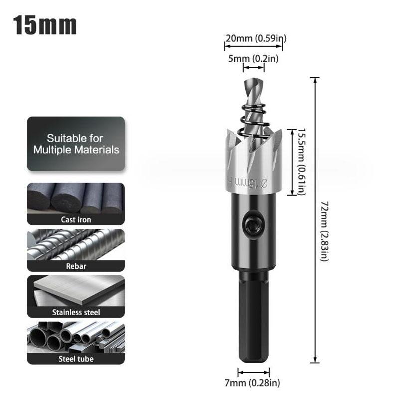 Сверло из быстрорежущей стали, кольцевая пила, биметаллический резак для алюминия, железа, нержавеющей стали, DIY резак по дереву, комплект кольцевой пилы из быстрорежущей стали