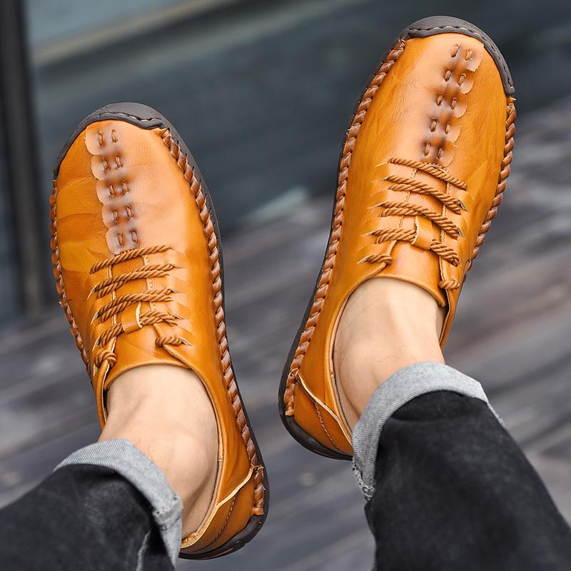 Men Leather Shoes Sneaker 2023 New Leather Handmade Shoes Men Casual Shoes
