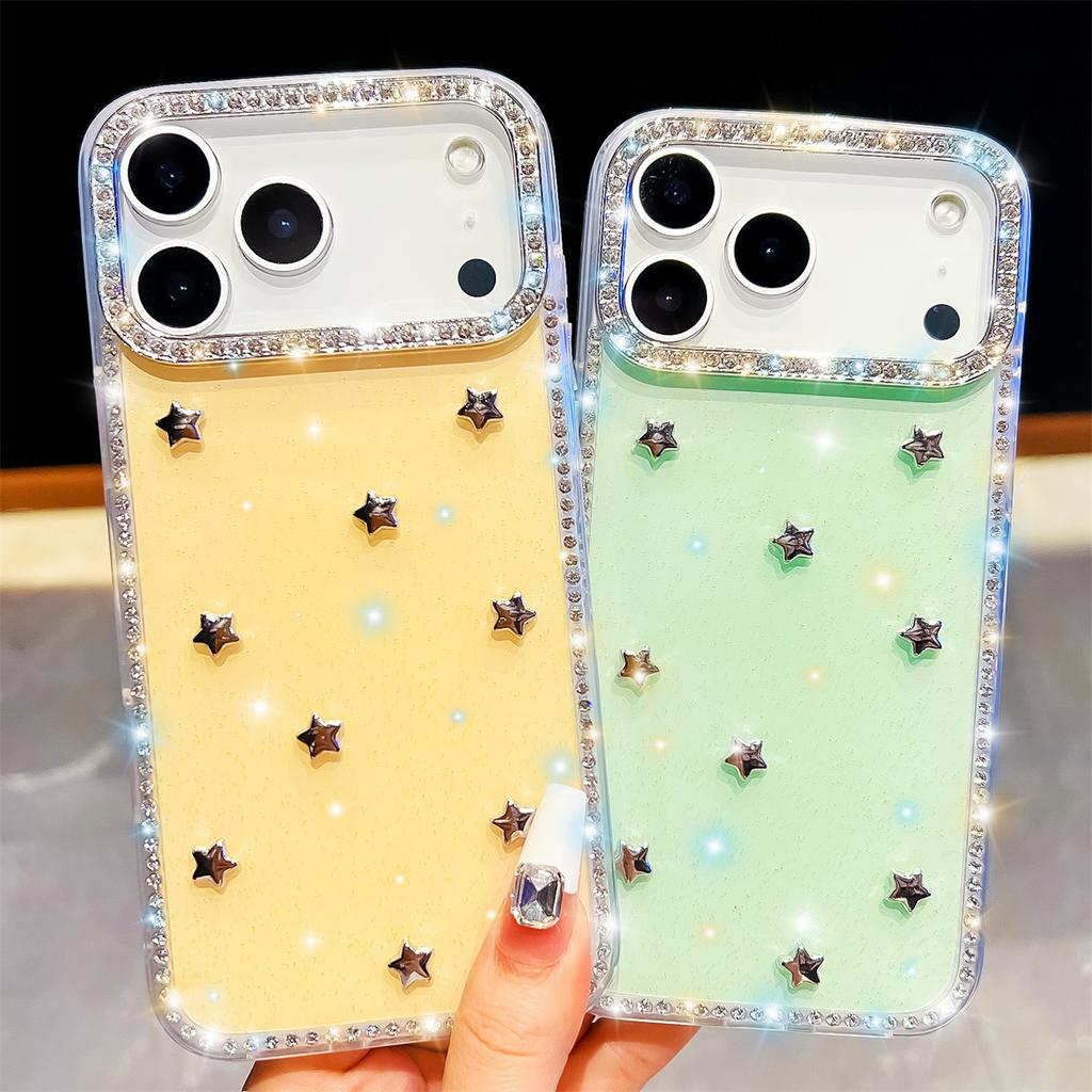 Чехол для телефона ручной работы с блестящими бриллиантовыми звездами, IMD, совместимый с сериями iPhone 13, iPhone 14, iPhone 15, iPhone 16, iPhone 17