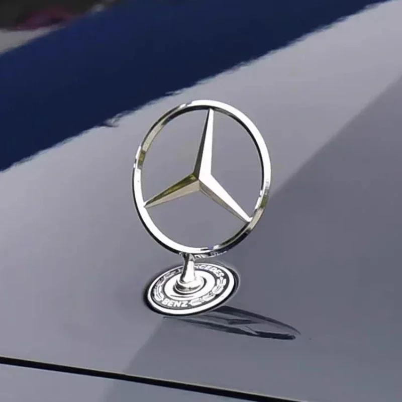 Автомобильная наклейка для Mercedes Benz 1 шт. Логотип-эмблема на передний капот автомобиля Декоративный значок из цинкового сплава Для Mercedes Benz W204 W220 C180 C200