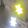 2pcs Cute Bear Outdoor Reflective Bag Pendant Night Running Cycling Car Warn Mark Student Bag Charm Keychain Glow In The Dark Sign