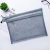 Transparent Nylon Mesh Document & Pencil Bag, A4/A6, Double-Layer Zippered Storage for Students