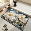 Non Slip Floral Pattern Rug Quick Dry Bedroom Floor Mat Vintage Bath DoorMat  Home Decor