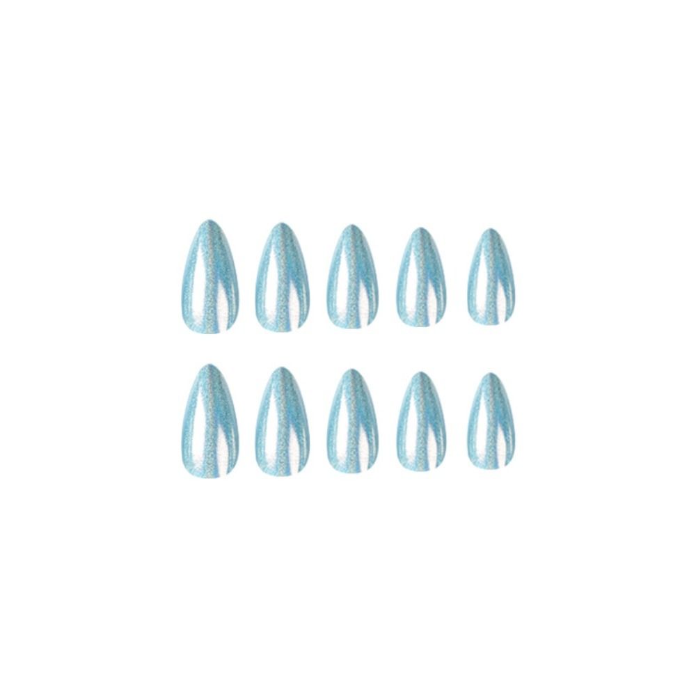 24 шт. DIY маникюрные накладные ногти пресс-накладные ногти розовые длинные миндальные французские блестящие накладные ногти