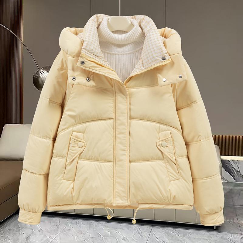New Winter Cotton Coat, Cotton Jacket, Hooded Korean Style, Versatile and Fashionable Women's Loose Simple and Fashionable Short Jacket