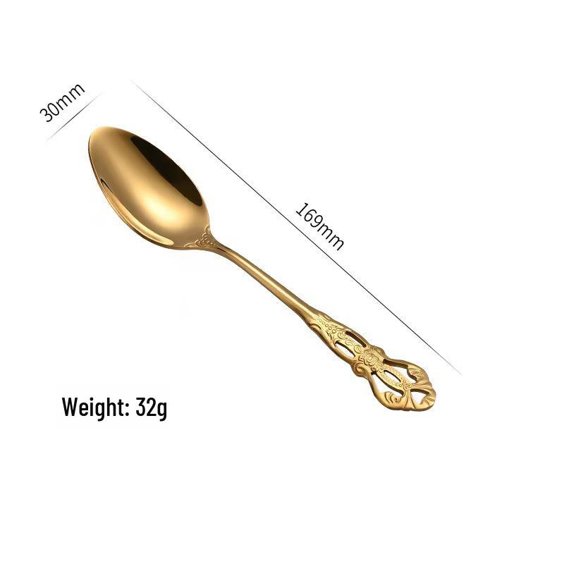 Набор столовых приборов из нержавеющей стали в европейском стиле с полым рельефным дизайном: Королевский нож, вилка и ложка.