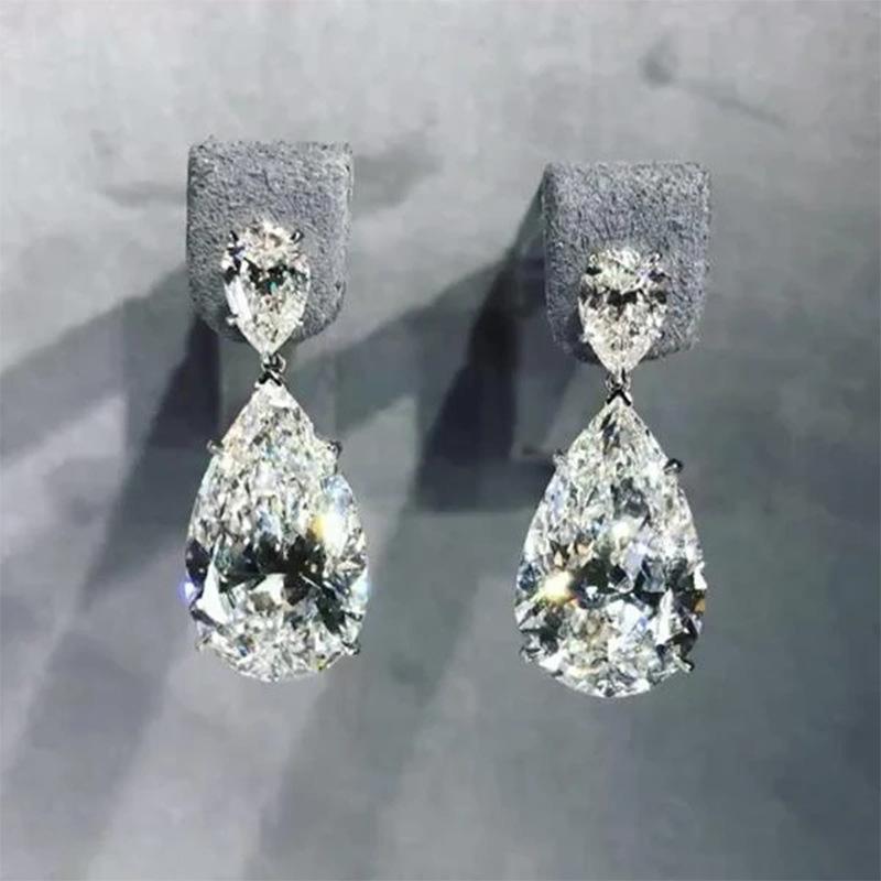 European and American bridal earrings, sparkling micro-zircon wedding dress evening dress accessories, wedding dinner earrings and earrings.