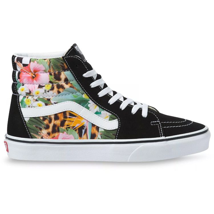 Vans Sk8-Hi тропические животные Check черные женские кроссовки True-White VN0A4U3C2FB