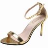 Women's Shoes 2024 Summer Plus Size 41 High Heels Luxury Designer Gold Gladiator Casual Shoes Pumps Buckle Strap Roman Sandalias