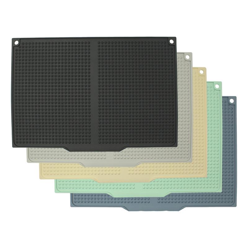 Non-Slip Silicone Kitchen Counter Mat: Drain, Insulation, Anti-Scald Coaster for Pots & Bowls.