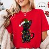 Funny Christmas Cat Women TShirt Xmas Cat Graphic TShirts Tops Short Sleeve Tees Casual Harajuku Street Tshirt Female Clothing