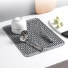 Коврик для слива воды, устойчивый к высоким температурам, быстросохнущий, нескользящий, не вызывающий ожогов, волнистая текстура, экономящий место, коврик для слива воды на столешнице, кухонные принадлежности