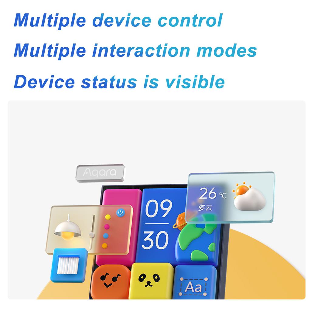 Умный переключатель Aqara S1E с сенсорным управлением, 4-дюймовый светодиодный таймер, календарь, статистика мощности, настройка сцены