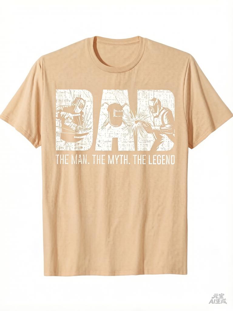 2025 Unisexs Dad T Shirt Welder Design Dad The Unisex The Myth The Legend Bold Graphic Print Regular Fit Crew Neck