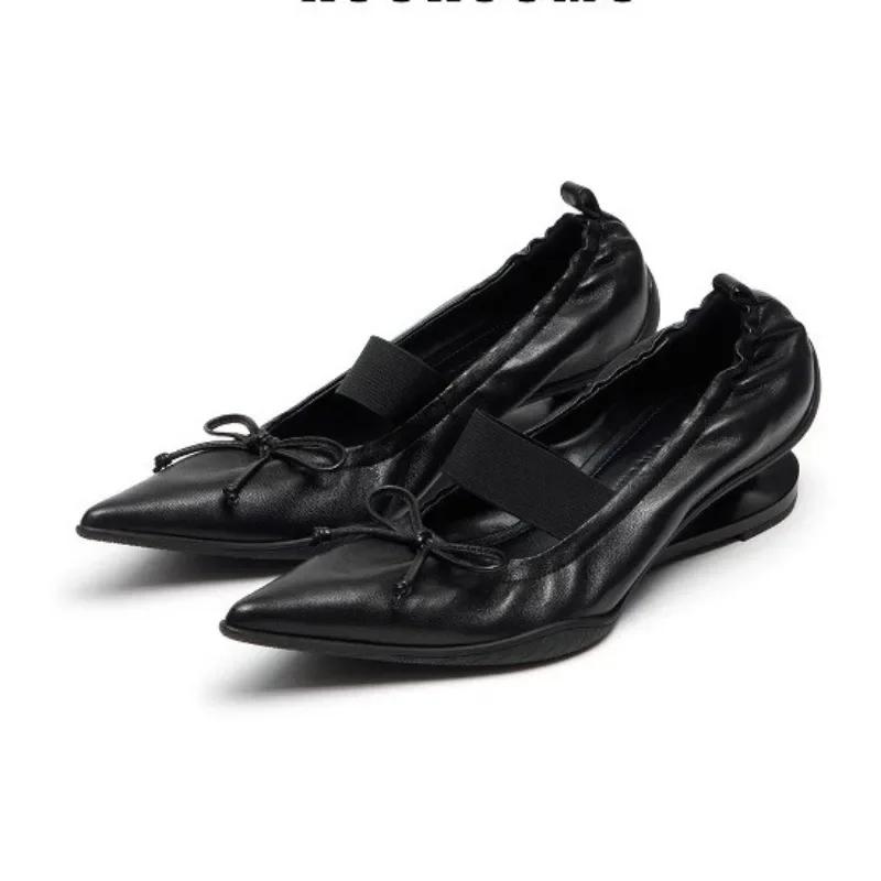 Fashion Retro Designer Mary Jane Shoes Women Strange Heel Bowknot Dress Shoes Female Ballet Style Fashion Brand High Heels Women Pumps