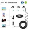 2M 8Mm 8 Adjustable Led Usb Endoscope Inspection Camera Semi-Rigid Type 1200P Hd Borescope 3In1 Waterproof Ip68