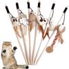 Kitten Feather Scratching Mouse With Mini Bell Tease Cat Rod Cat Toy Pet Supplies Interactive Stick