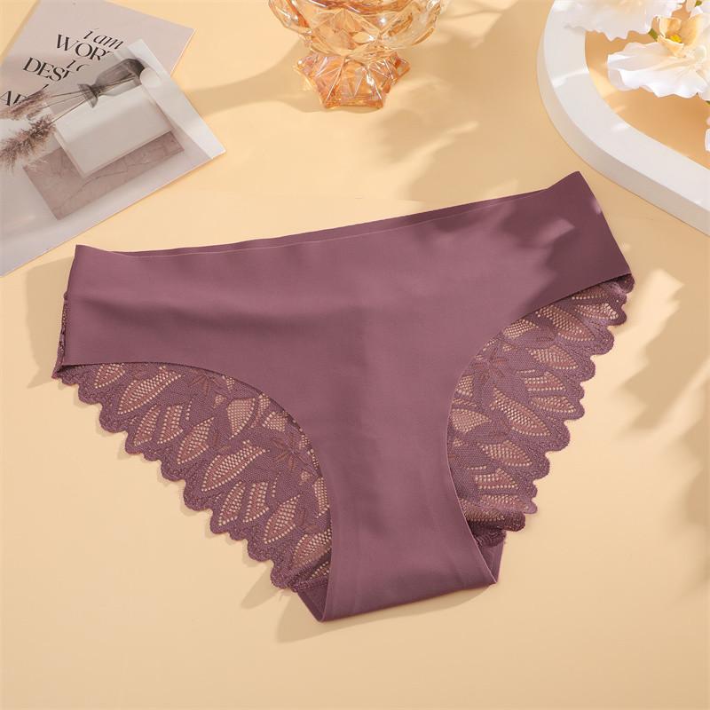 FINETOO Бесшовные трусики из ледяного шелка для женщин с узором в перспективе, бесшовное нижнее белье, удобные трусы