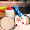 LIOOBO Чертежная доска Пустая деревянная кругляшка Незаконченные срезы бревен Круглые вырезанные поделки Деревянные круги Деревянные срезы Центральные элементы Пустая деревянная щепа Деревянные вырезанные элементы