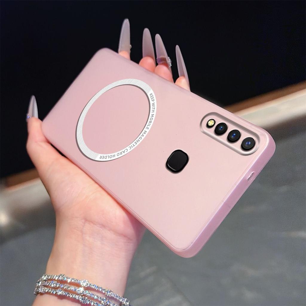 Магнитный полупрозрачный матовый чехол для телефона Vivo Y19 Мягкий ударопрочный чехол из ТПУ