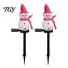 Durable Lawn Stakes for Winter 2Pcs Solar Snowman Garden Lights, Christmas Pathway Waterproof Decorative Figures LED Lamps with Yard Patio