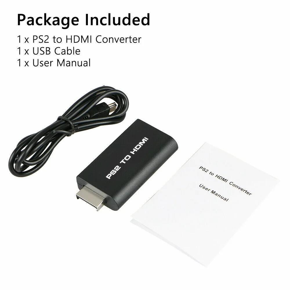 Адаптер-конвертер PS2 - HDMI, M209 - поддерживает все режимы отображения PlayStation 2, аудиовыход 3,5 мм, Plug and Play, питание по USB-кабелю