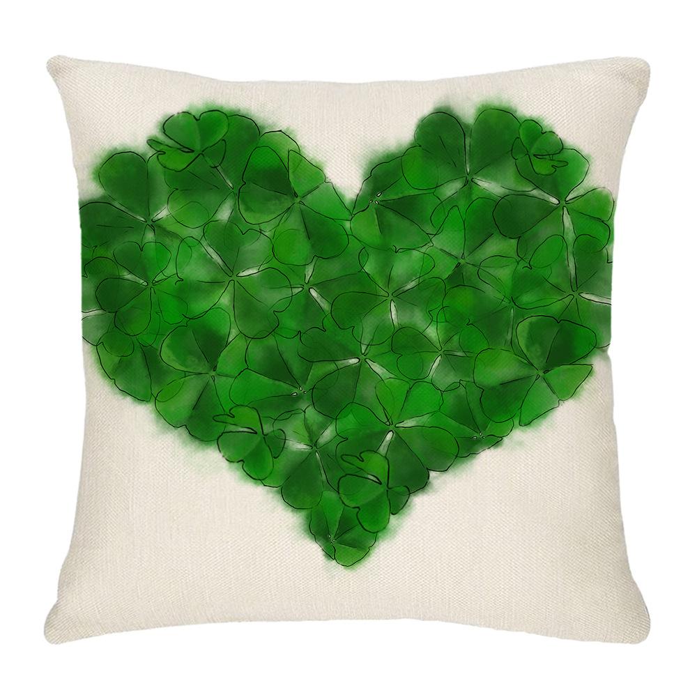 Four-leaf Clover Pillow New Sofa Cushion Cover National Day Green Pillow St. Patrick's Day Pillow Cover