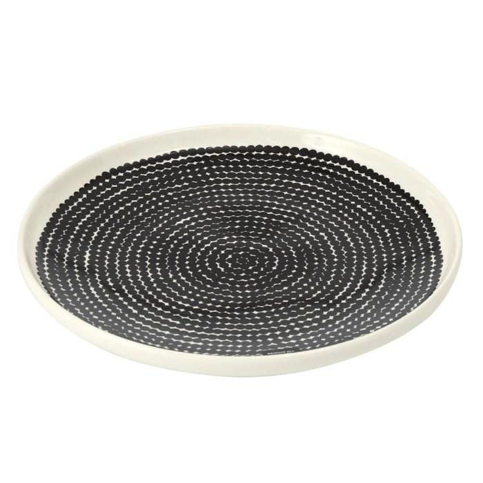 Marimekko RASYMATTO Plate 25cm White/Black