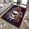 Skull and Roses Rug Floral Skull Carpet for Livingroom Bedroom Play Room Red Rose Floor Carpet Wicca Area Rug Home Decor