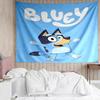 Bluey Print Tapestry, Backdrop, Easy Setup, Ideal for Bedroom, Office & Living Room, with Aesthetic Wall Hanging Decor.