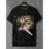 Men's Funny 3D Fantasy Animal Cat Dinosaur Print T shirt Loose Men Short Sleeve Cartoon Tees Outdoor Casual Streetwear Party Top