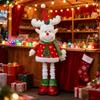 Рождественская кукла-украшение с выдвижными длинными ногами, плюшевая кукла Санта/Снеговик/Олень, игрушка, настольное стоячее украшение для подоконника, полки, каминной полки