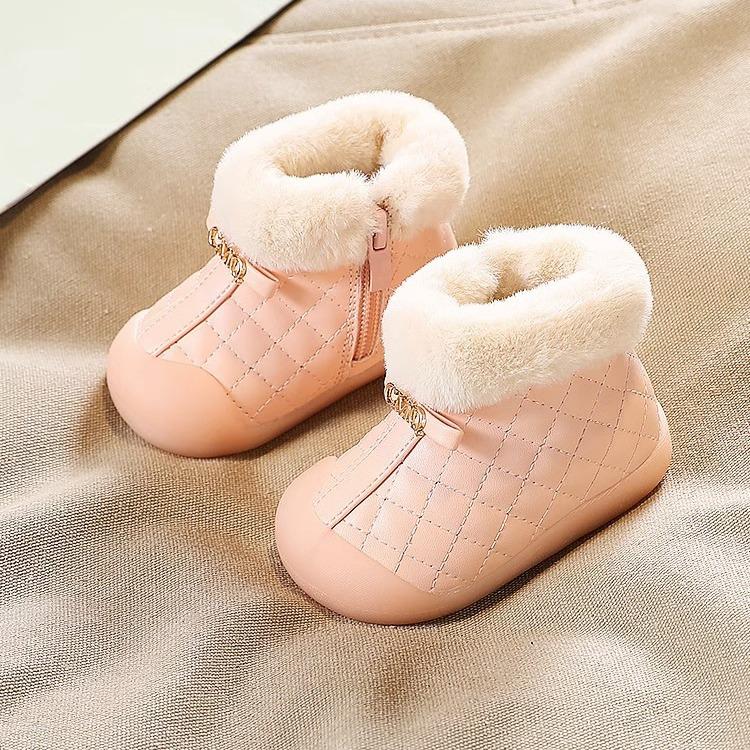 Botas Para Niña Baby Snow Boots Winter New Boy Cotton Boots Warm Walking Shoes Girl Ankle Boot Cute Padded Boot Child Shoe Botas