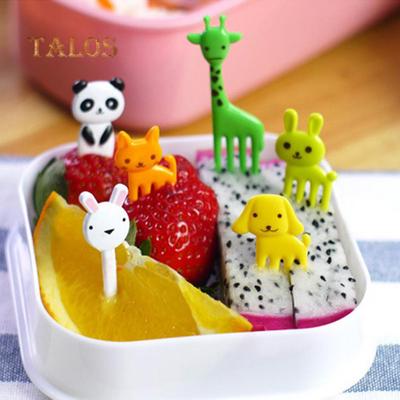 10 шт. детский мультфильм еда животных еда выбор фруктов вилка бенто ланч-бокс декор части кухонные инструменты