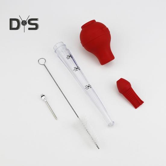 1 комплект Baster Set Насос для приправ Компактная силиконовая прозрачная кисточка-инжектор для индейки
