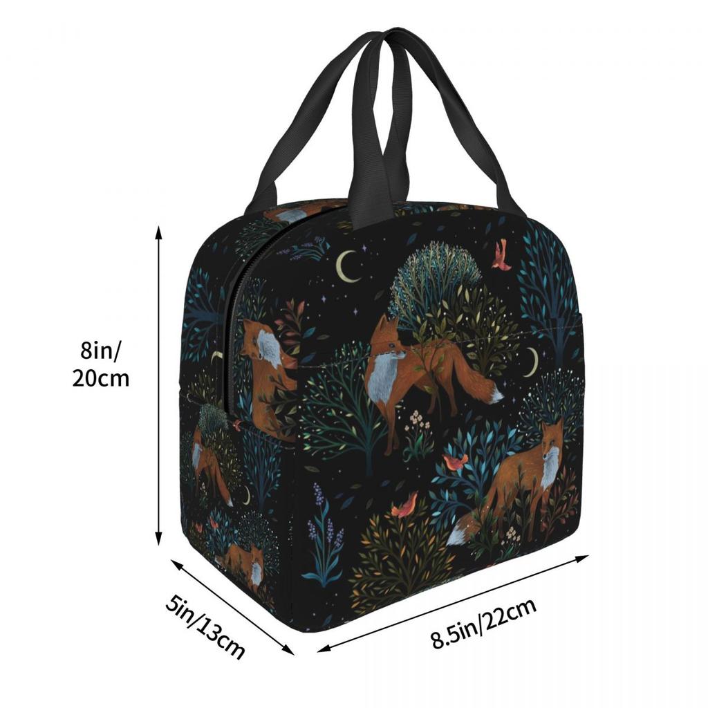 Forest Fox Insulated Lunch Bag for Kids School Cooler Thermal Food Box Tote Leakproof Lunch Boxes Container