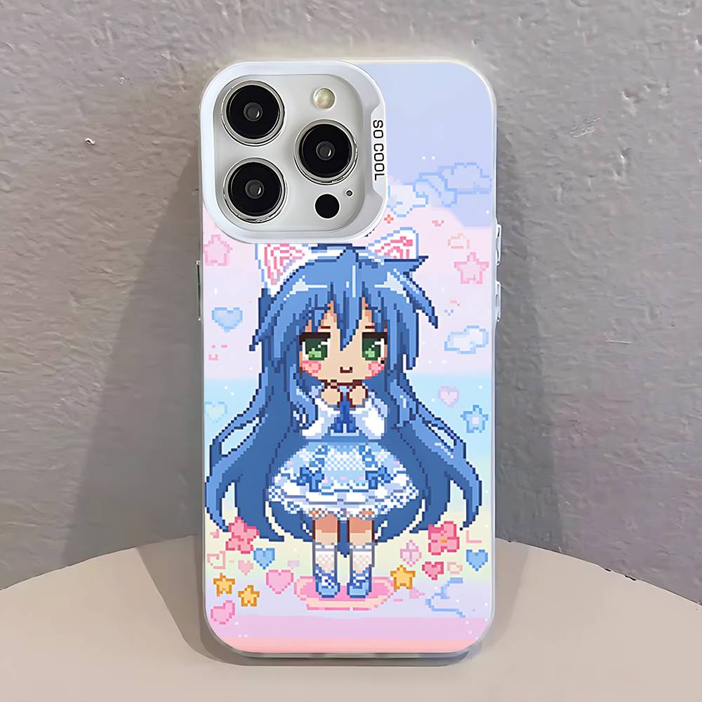 K-Konata Izumi Lucky S-Star Phone Case For iPhone 17,16,15,14,13,12,11,Pro,Max,Plus,SE,Air,Mini Anti Fall White Bumper