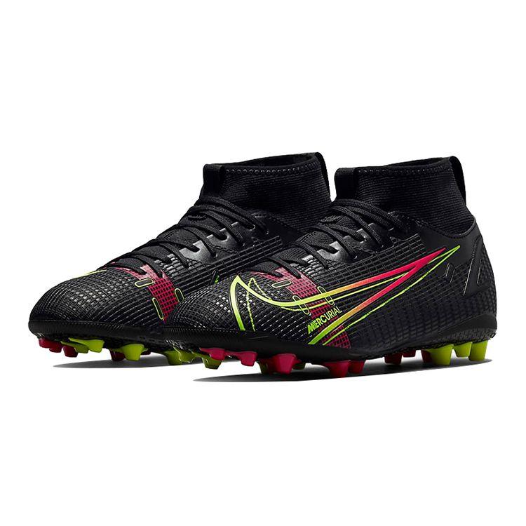 Nike Mercurial Superfly 8 Jr Assassin 14 Academy AG Lace-Up Professional Fit Mid-Top Kids Soccer Shoes Kids Soccer Shoes Black Orange CV0732-090